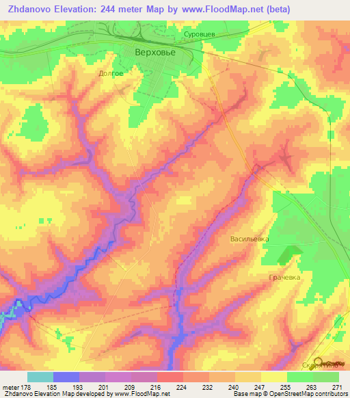 Zhdanovo,Russia Elevation Map