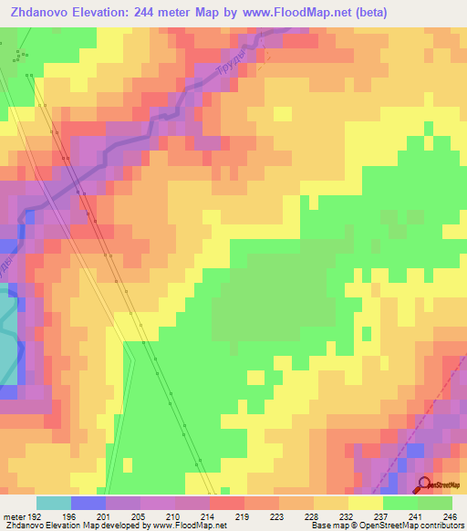 Zhdanovo,Russia Elevation Map