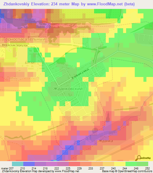 Zhdankovskiy,Russia Elevation Map