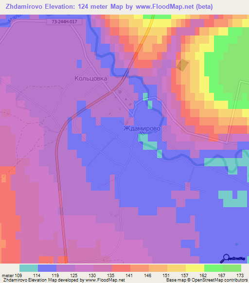 Zhdamirovo,Russia Elevation Map