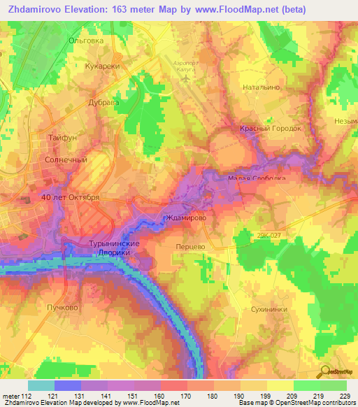 Zhdamirovo,Russia Elevation Map