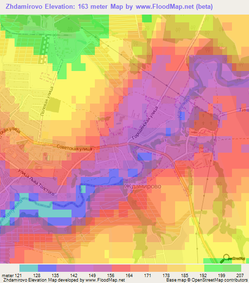 Zhdamirovo,Russia Elevation Map