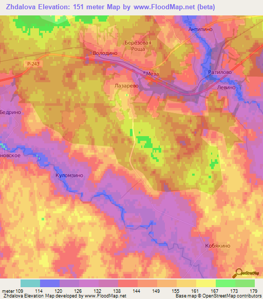 Zhdalova,Russia Elevation Map