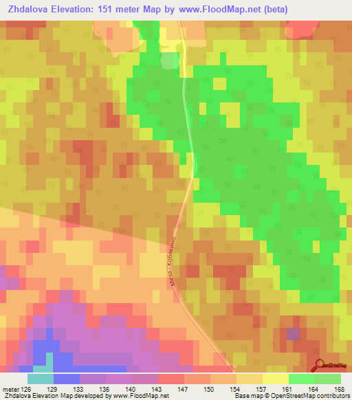 Zhdalova,Russia Elevation Map