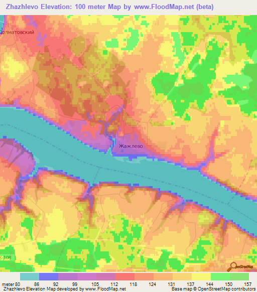 Zhazhlevo,Russia Elevation Map