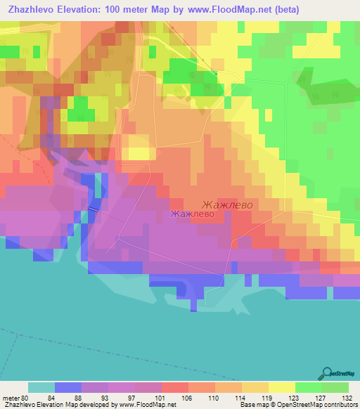 Zhazhlevo,Russia Elevation Map