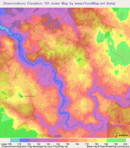 Zhavoronkovo,Russia Elevation Map