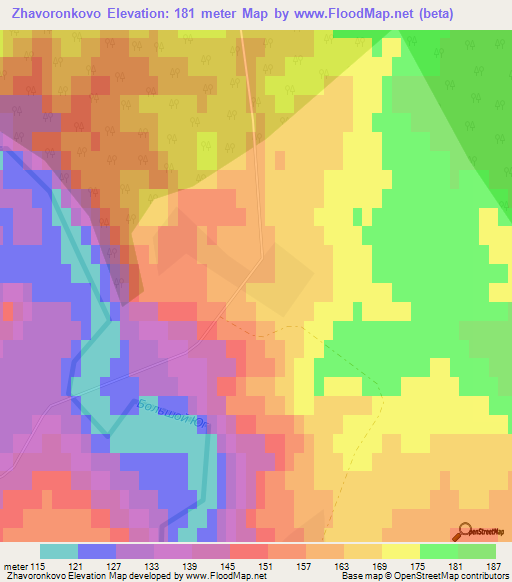 Zhavoronkovo,Russia Elevation Map