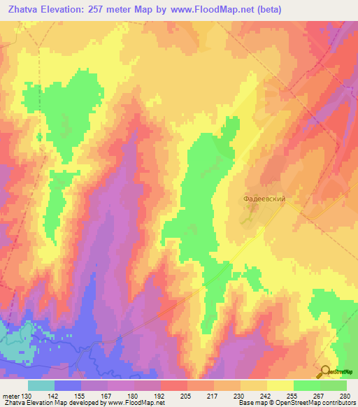 Zhatva,Russia Elevation Map