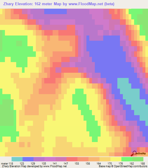 Zhary,Russia Elevation Map