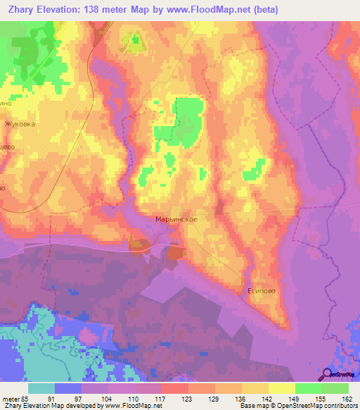 Zhary,Russia Elevation Map