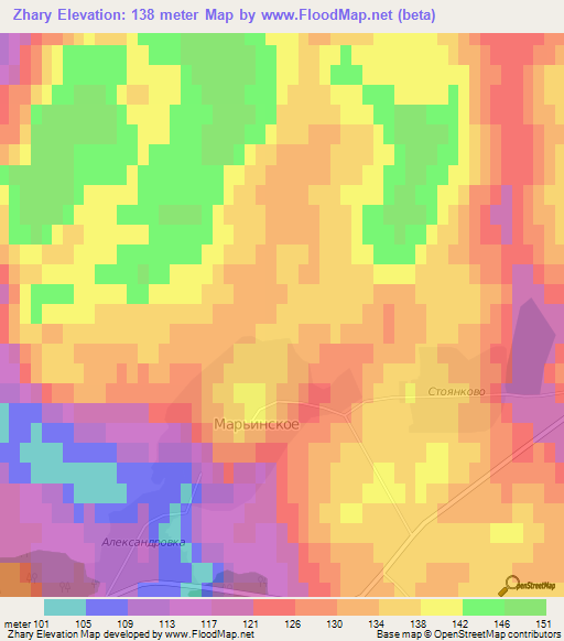 Zhary,Russia Elevation Map