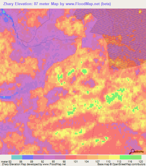 Zhary,Russia Elevation Map