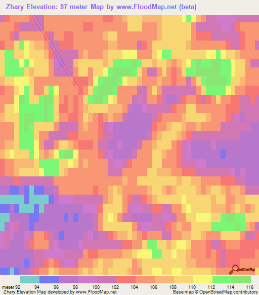 Zhary,Russia Elevation Map