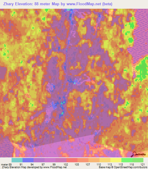 Zhary,Russia Elevation Map