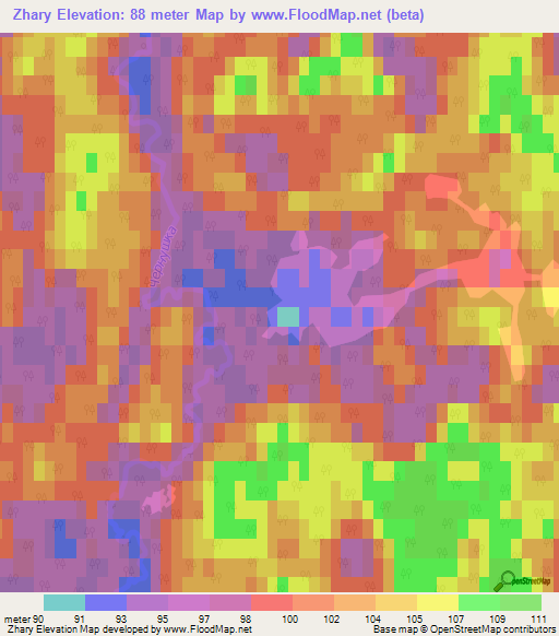 Zhary,Russia Elevation Map