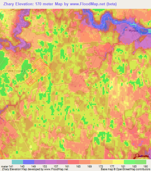 Zhary,Russia Elevation Map