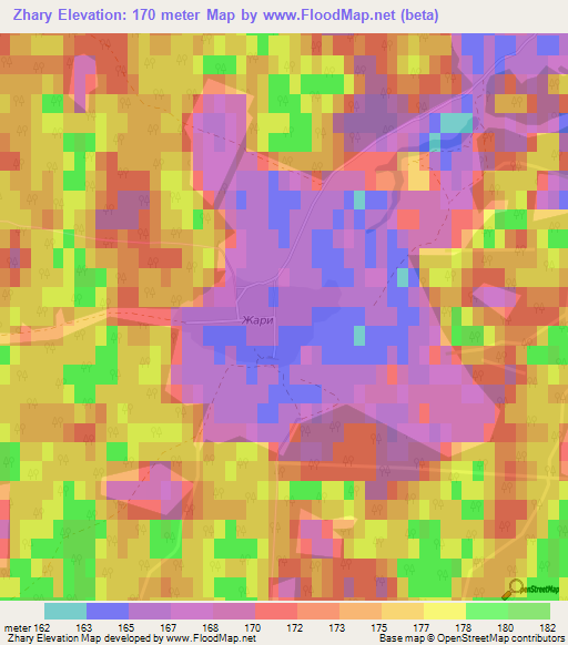 Zhary,Russia Elevation Map