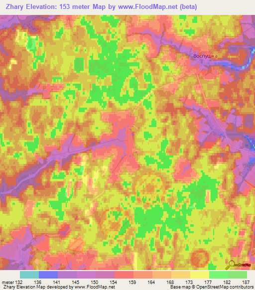 Zhary,Russia Elevation Map