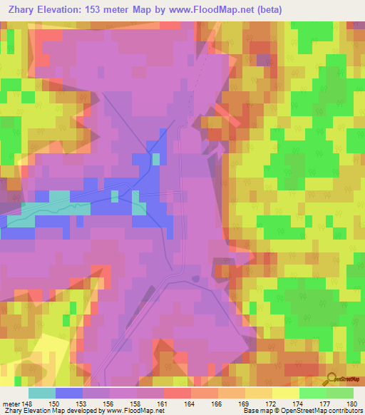 Zhary,Russia Elevation Map