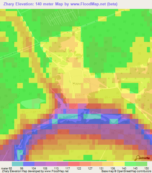 Zhary,Russia Elevation Map