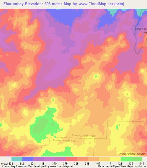 Zharumbey,Russia Elevation Map