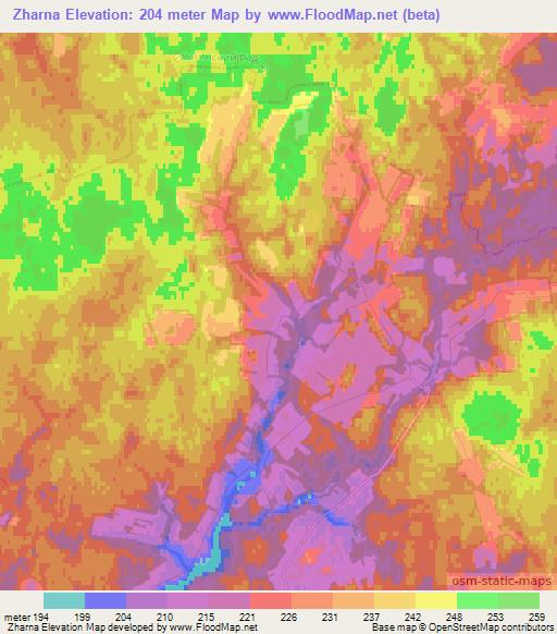 Zharna,Russia Elevation Map