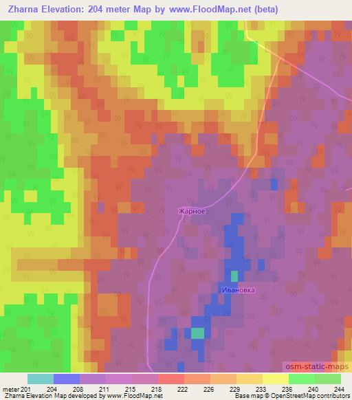 Zharna,Russia Elevation Map