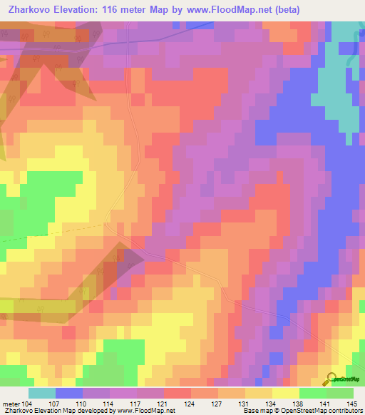 Zharkovo,Russia Elevation Map