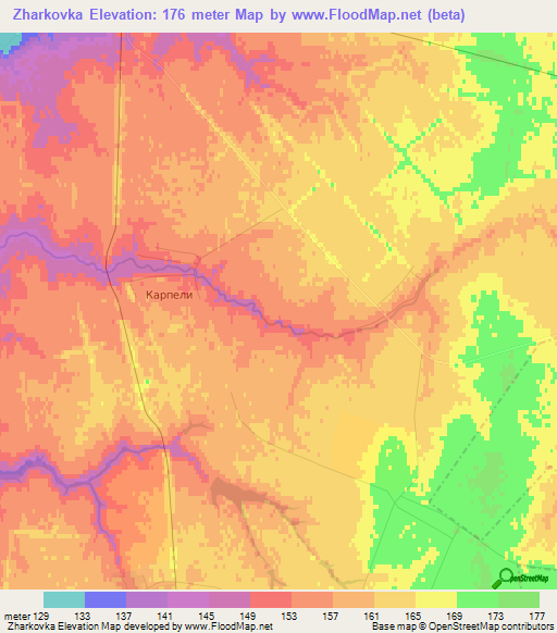 Zharkovka,Russia Elevation Map