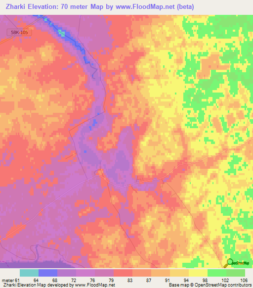 Zharki,Russia Elevation Map