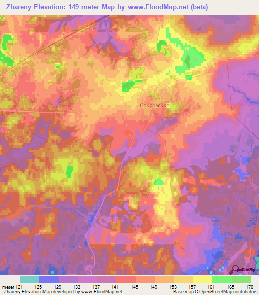 Zhareny,Russia Elevation Map