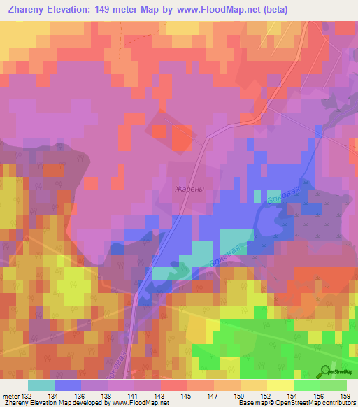 Zhareny,Russia Elevation Map