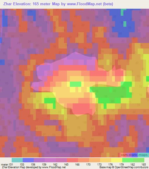 Zhar,Russia Elevation Map