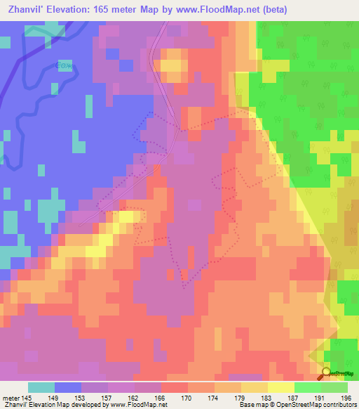 Zhanvil',Russia Elevation Map