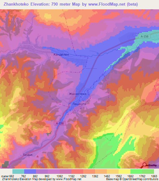 Zhankhoteko,Russia Elevation Map