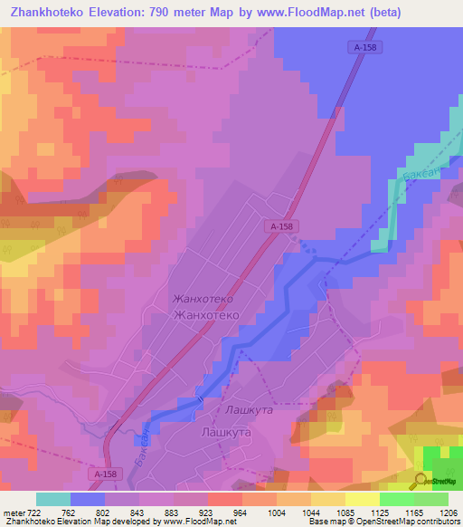 Zhankhoteko,Russia Elevation Map