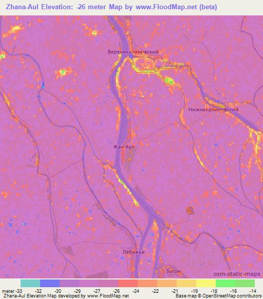 Zhana-Aul,Russia Elevation Map