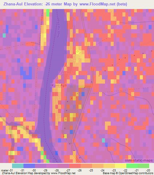 Zhana-Aul,Russia Elevation Map