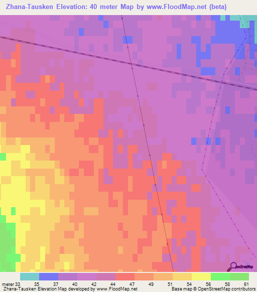 Zhana-Tausken,Russia Elevation Map