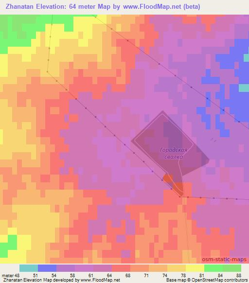 Zhanatan,Russia Elevation Map