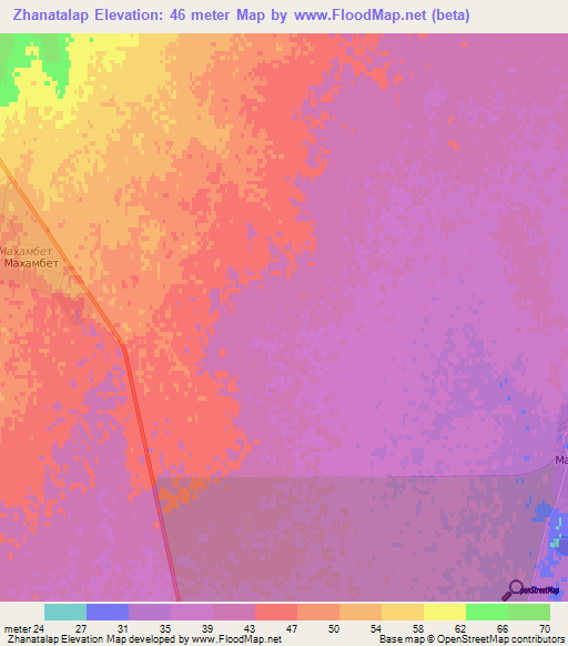 Zhanatalap,Russia Elevation Map