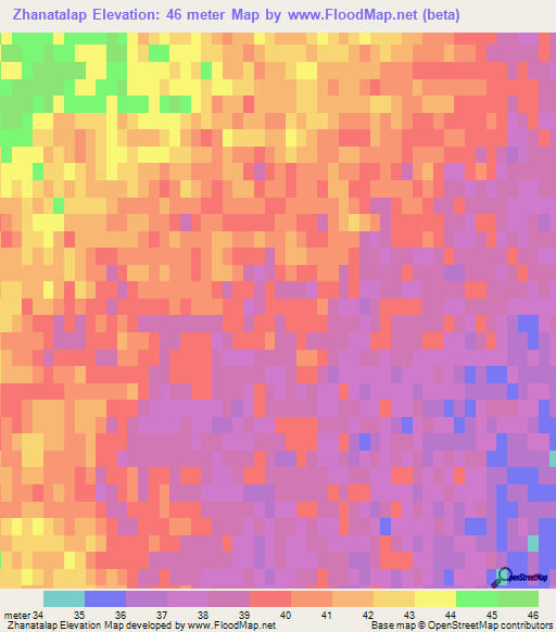 Zhanatalap,Russia Elevation Map