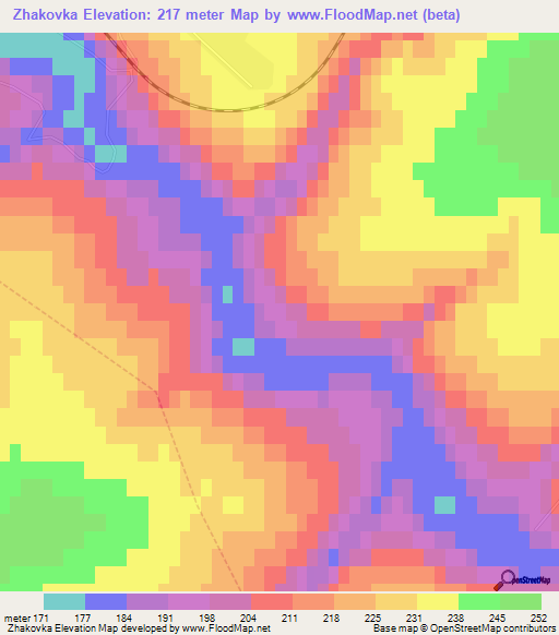 Zhakovka,Russia Elevation Map