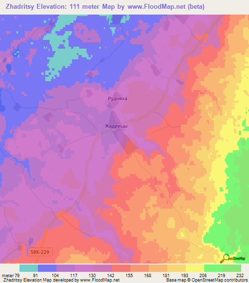 Zhadritsy,Russia Elevation Map