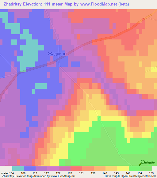 Zhadritsy,Russia Elevation Map