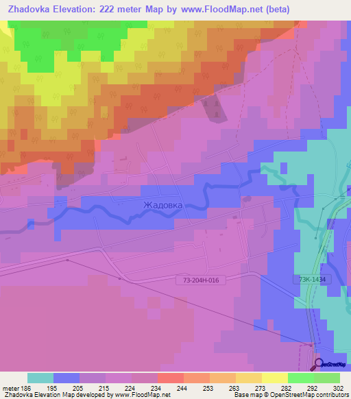 Zhadovka,Russia Elevation Map