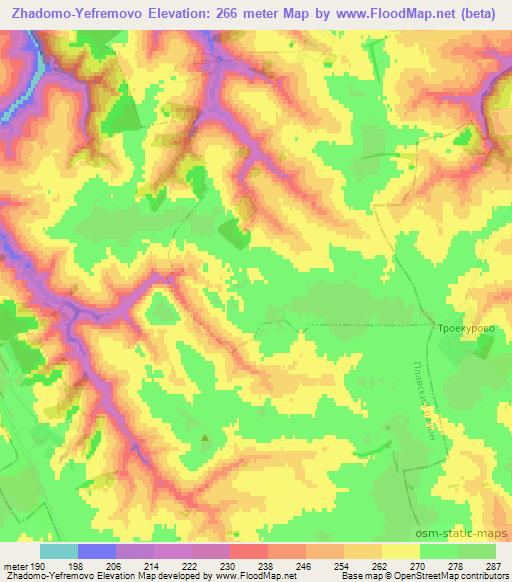 Zhadomo-Yefremovo,Russia Elevation Map