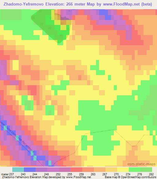 Zhadomo-Yefremovo,Russia Elevation Map