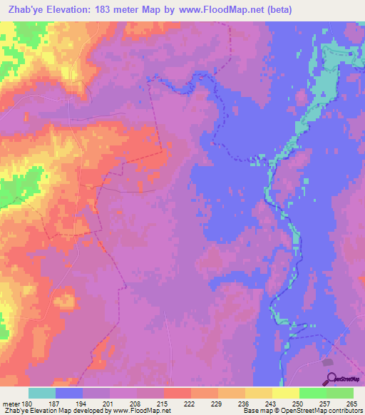 Zhab'ye,Russia Elevation Map